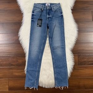 Paige Birdie Vtg Hoxton Slim Raw Hem Denim Jeans